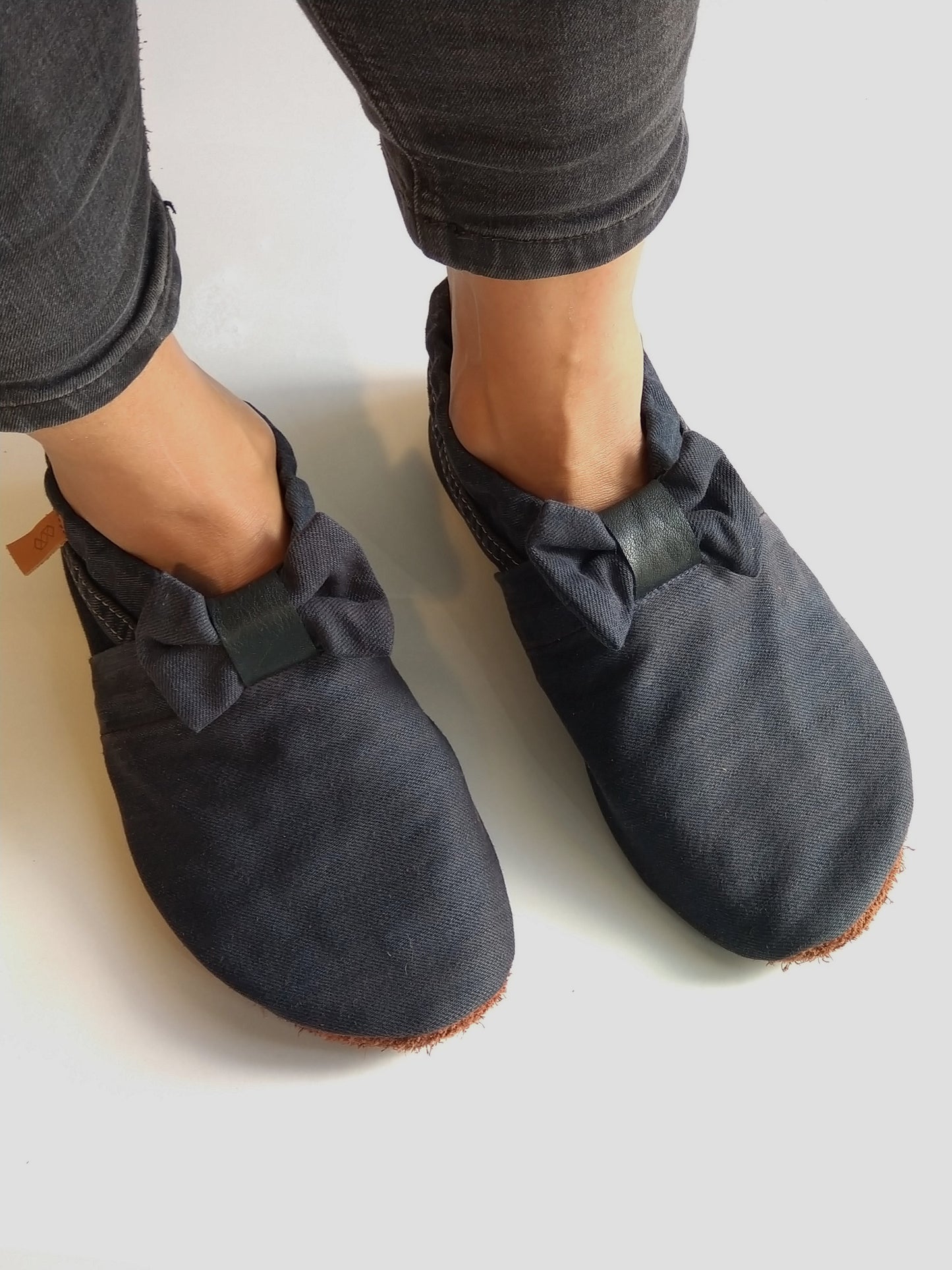 Chaussons femme MOCCA TILDA denim bleu nuit upcyclés