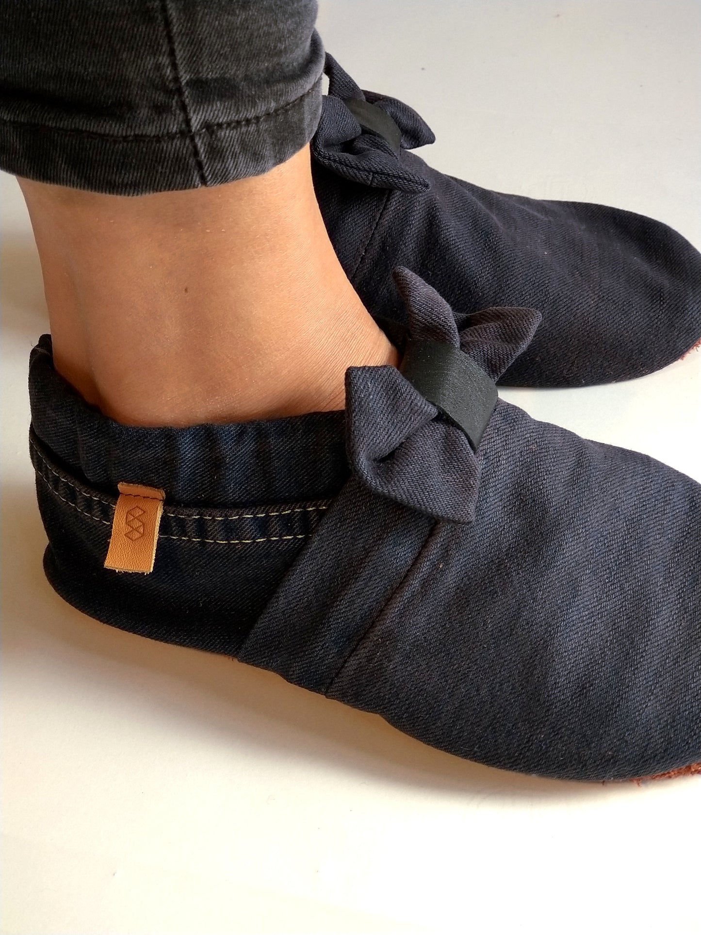 Chaussons femme MOCCA TILDA denim bleu nuit upcyclés