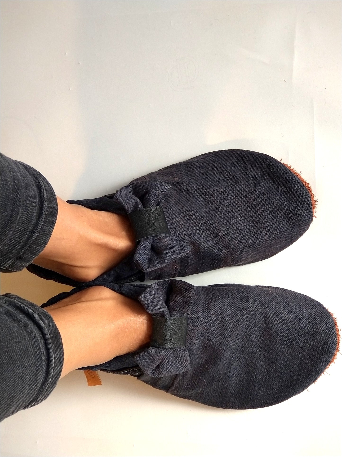 Chaussons femme MOCCA TILDA denim bleu nuit upcyclés
