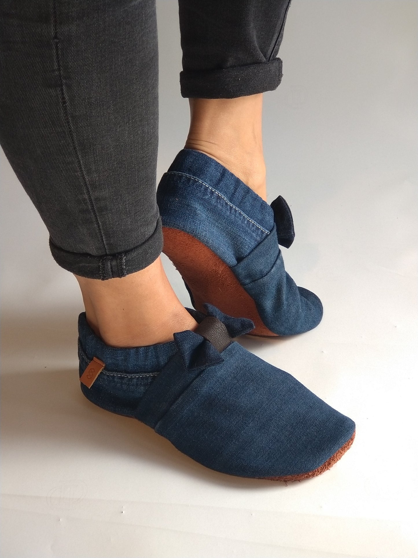 Chaussons femme MOCCA TILDA denim bleu foncé upcyclés