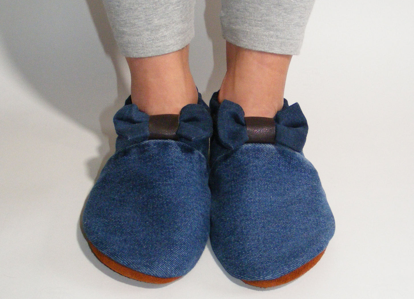 Chaussons femme MOCCA Tilda denim bleu foncé upcyclés