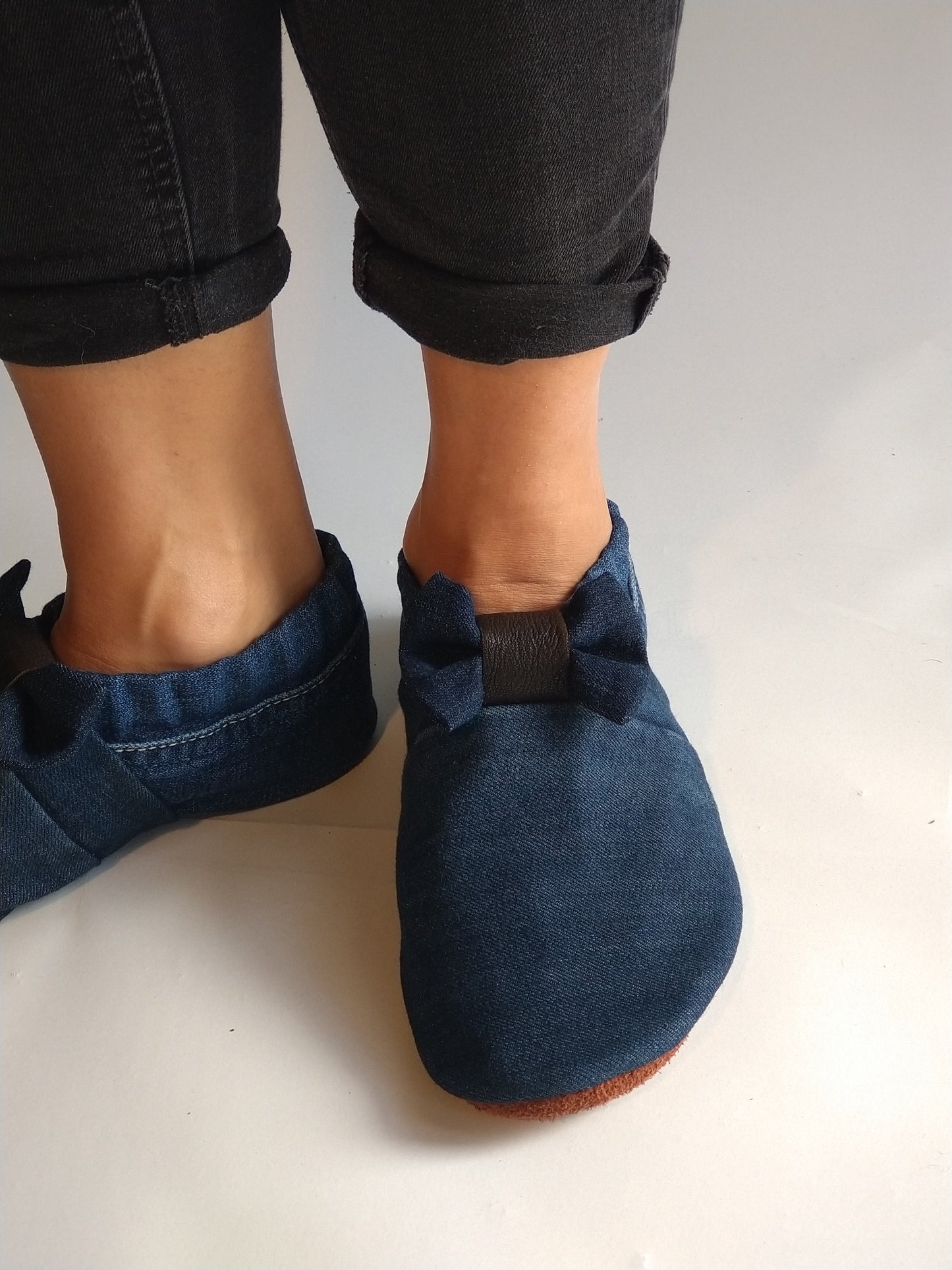Chaussons femme MOCCA TILDA denim bleu foncé upcyclés