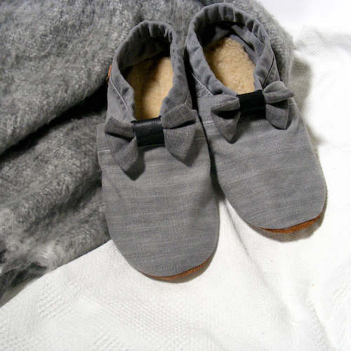 Chaussons femme MOCCA TILDA denim gris upcyclés