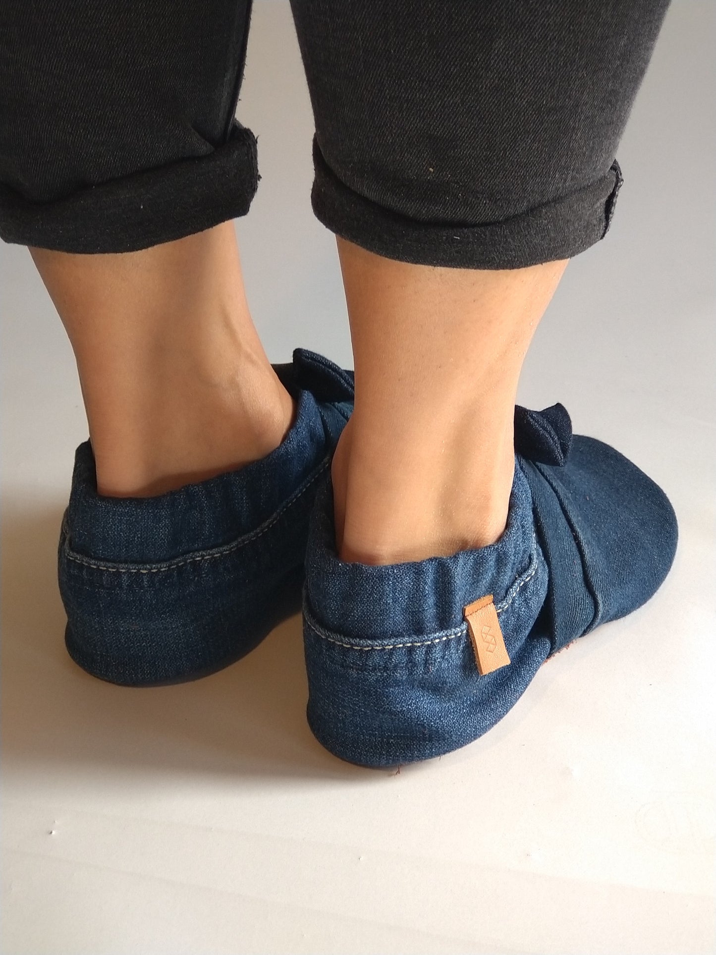 Chaussons femme MOCCA TILDA denim bleu foncé upcyclés