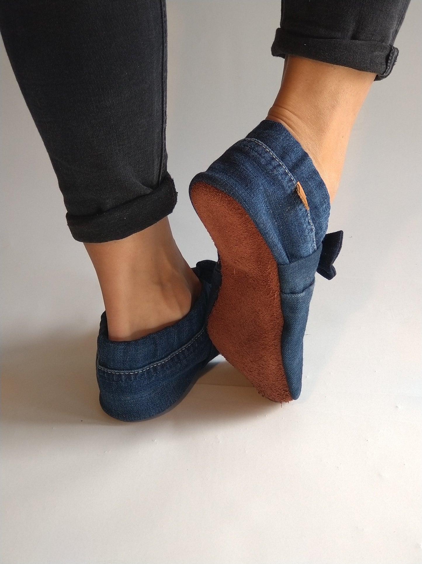 Chaussons femme MOCCA TILDA denim bleu foncé upcyclés