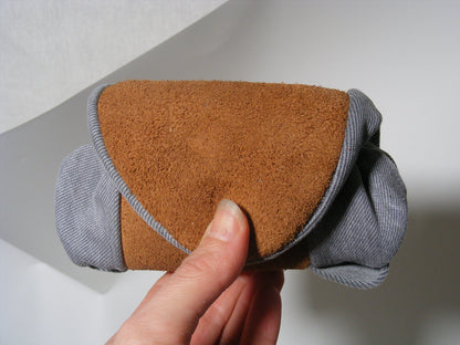 Chaussons upcyclés MOCCA LEO denim gris unisex