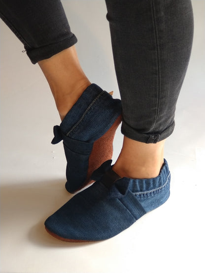 Chaussons femme MOCCA TILDA denim bleu foncé upcyclés